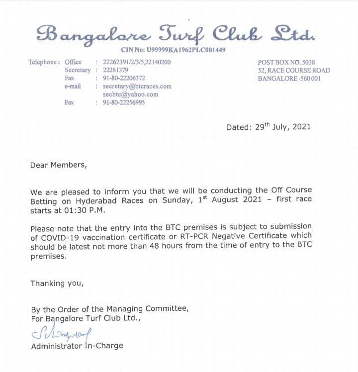 Bangalore Turf Club LTD